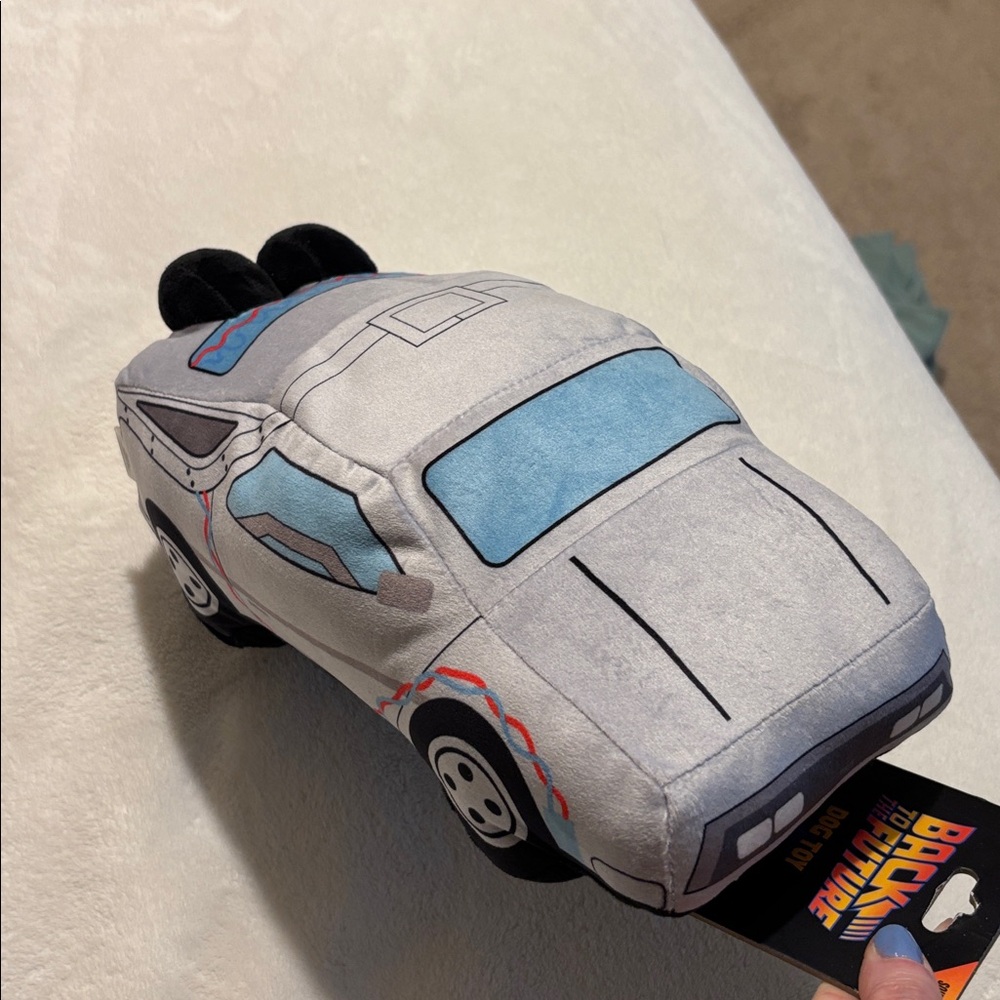 NEW DeLorean car Back To The Future Universal Studios Plush Squeaker Dog Toy - Picture 8 of 12